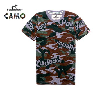 rudedog เสื้อคอกลม ชาย   รุ่น camo สีเขียวแก่ ไซส์ เอส ชาย