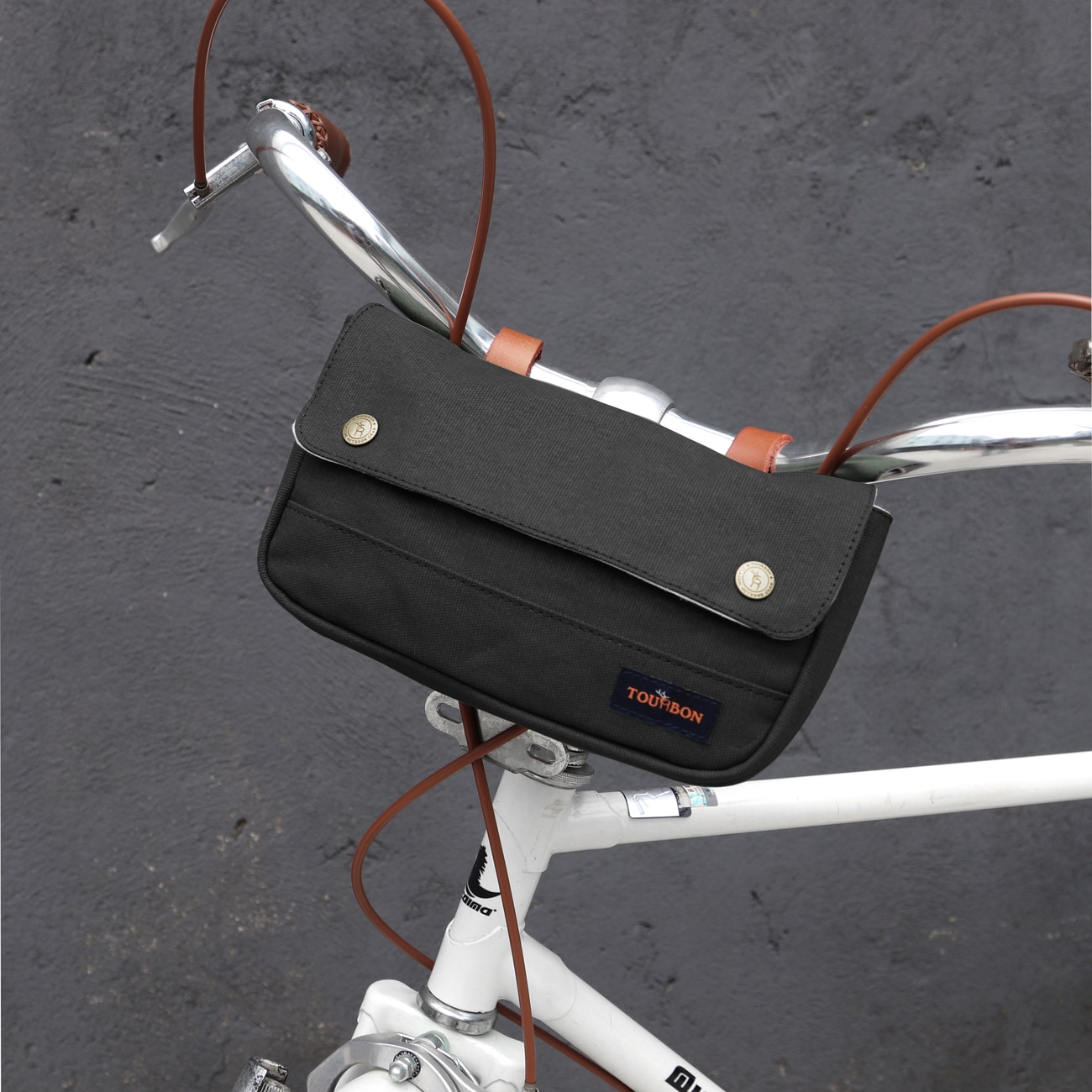 tourbon vintage canvas bike panniers bicycle handlebar bag