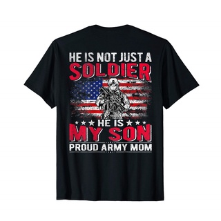 เสื้อยืดผ้าฝ้าย พิมพ์ลาย My Son Is A Soldier Hero Proud Army Mom Military Mother Gift MBgnae76FNjnfh86Size S-5XL