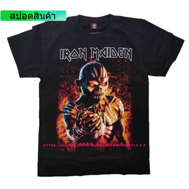 ✕เสื้อวง Iron Maiden rock T-shirt เสื้อวงร็อค Iron Maiden เสื้อยืดวงร็อค