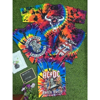 เสื้อมัดย้อมสีรุ้งแขนสั่นสกรีนลาย สินค้าพร้อมจัดส่ง