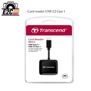 TRANSCEND CARD READER RDC3 USB 3.2 GEN 1 TYPE C BLACK รับประกันศูนย์