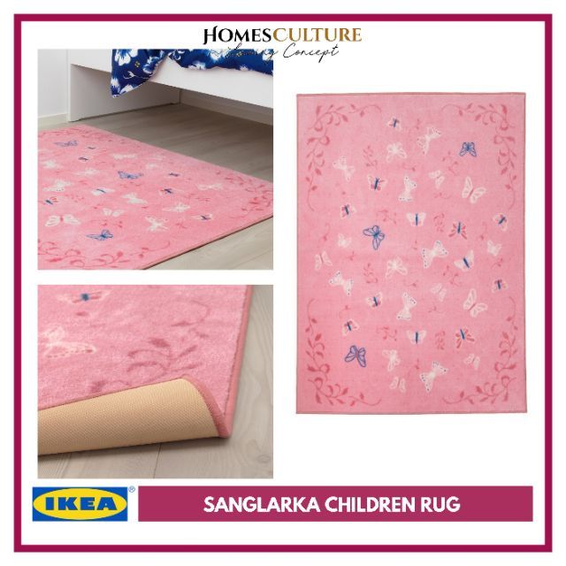 SANGLARKA LOW PILE RUG I KIDS CHILDREN LOW PILE BUTTERFLY RUG