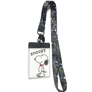 SNP  WB สายคล้องคอ สายคล้องบัตร ที่ใส่บัตร ซองใส่บัตร พร้อมสายคล้องคอ ลาย SNOOPY  W B  งานดี สวยงาม สำหรับ บัตร 6x8  PMY