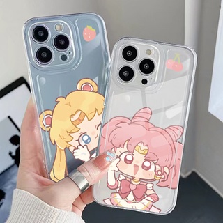 เคสโทรศัพท์มือถือ TPU เจลใส ขอบสี่เหลี่ยม กันกระแทก ลายการ์ตูนเซเลอร์มูนน่ารัก สําหรับ Samsung Galaxy A33 A53 A73 5G A32 A52 A72 A31 A51 A71 A23