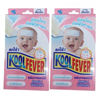 Kool Fever แผ่นเจลลดไข้ สำหรับเด็กทารก 6 แผ่น/กล่อง (2 กล่อง)