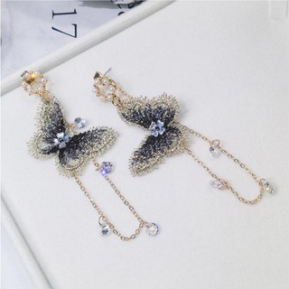 Korean Style Elegant Golden Chain Butterfly Pendant Drop Earring