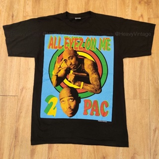 เสื้อยืดผ้าฝ้าย TUPAC  ALL EYEZ ON ME RAPPER HIPHOP เสื้อวง เสื้อทัวร์