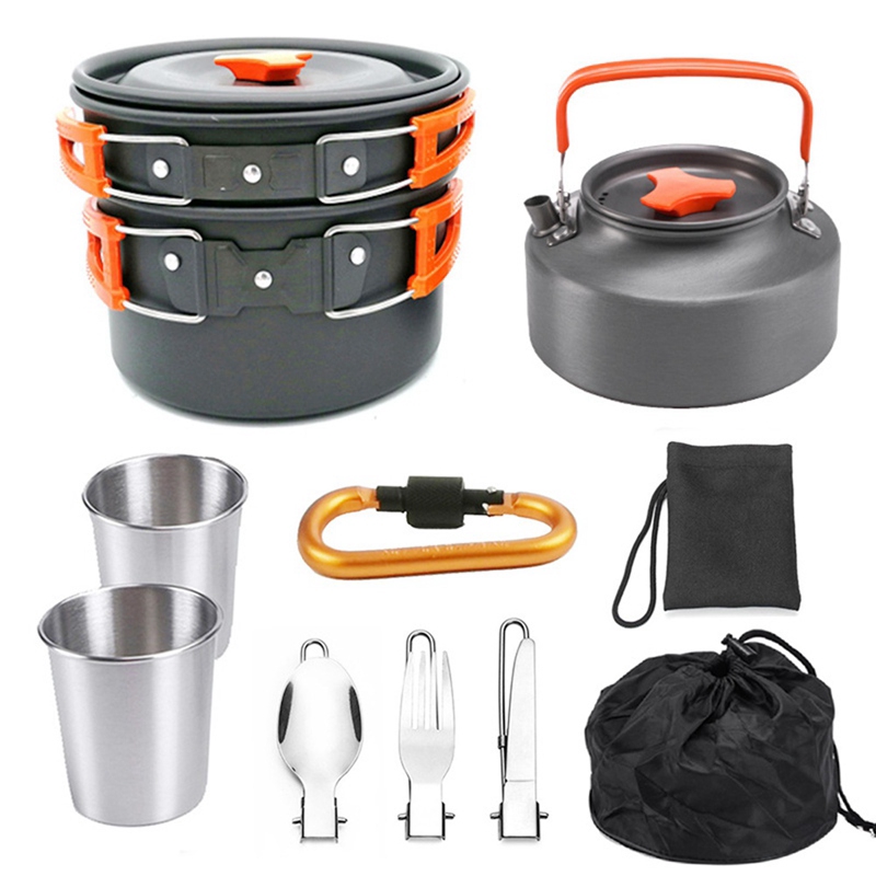 Backpacking Cooking Set Bulin 13 PCS Camp Cookware Set Camping