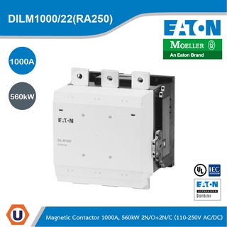 EATON DILM1000/22(RA250)Contactor,380 V 400 V 560 kW, 2 N/0, 2 NC,RA 250:110 - 250 V 40-60 Hz Operation,Screw Connection