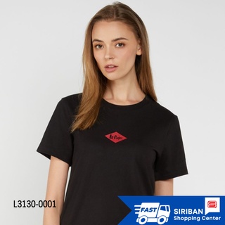 ของแท้100% Lee cooper L3130-0001เสื้อยืดผู้หญิงสีดำ Minidiamond Tee - Black