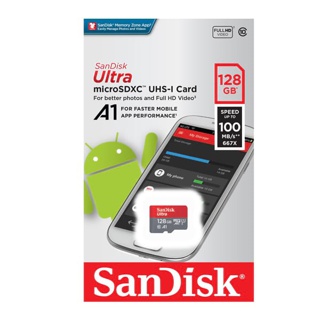SanDisk Ultra MicroSDXC UHS-I 128GB ความเร็วสูงสุด 120 MB/s U1 A1 (SDSQUA4-128G-GN6MN)