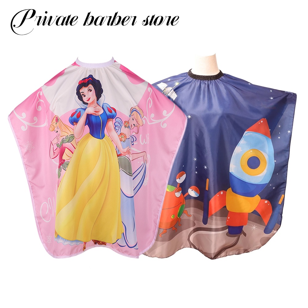 พร้อมส่ง จัดส่งด่วน#ผ้าคลุมไหล่ ผ้ากันเปื้อน กันน้ํา ลายการ์ตูนจรวด สําหรับเด็ก ร้านทําผม ย้อมสีผม