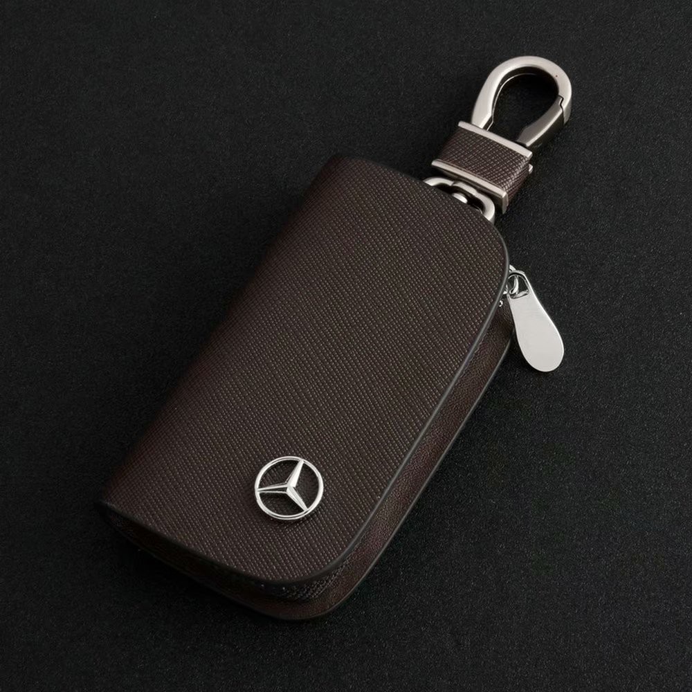 Mercedes-Benz Car Key Holder Leather Smart Remote Cover Fob Case KeyChain  Pouch 7N7C | Shopee Thailand