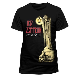 เสื้อยืดแขนสั้น พิมพ์ลายวาฟเฟิล Led Zeppelin Hermit Officially Licensed สีดํา เหมาะกับของขวัญวันเกิด สําหรับผู้ชาย และคุ