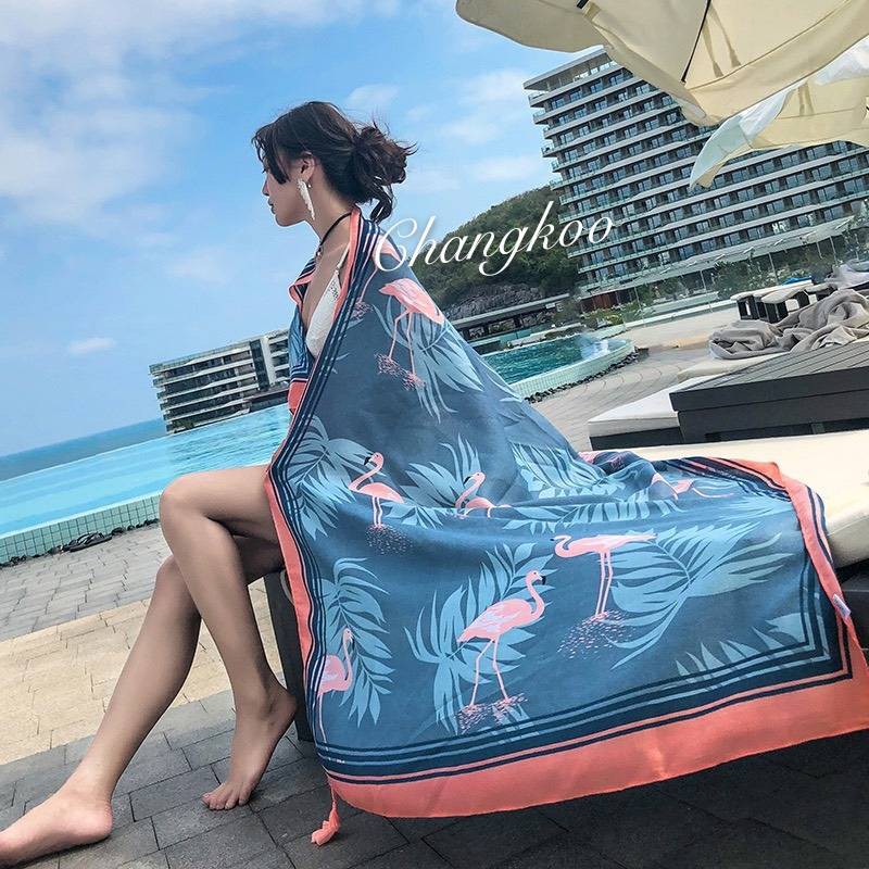 ผ้าพันคอ ผ้าคลุมไหล่ ผ้าพันคอและผ้าคลุมไหล่ ผ้าคลุมไหล่สไตล์โบฮีเมียน #ผ้าหนา กันแดด กันลม