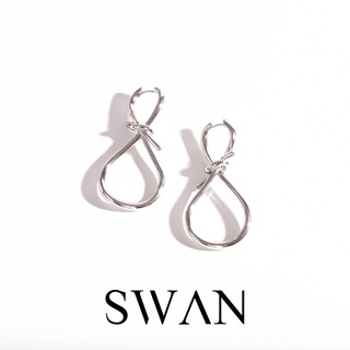 SWAN - Gold Twist Earring ต่างหูเงินแท้ เงินเกลี้ยง