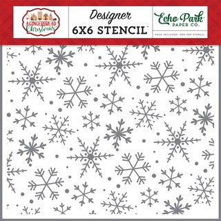 Stencil สเตนซิล แผ่นฉลุ Magical Snowflakes 6x6 นิ้ว 🎅🎄