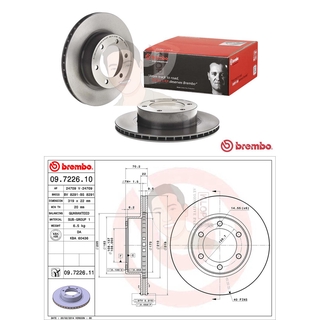 09 7226 11 จานเบรค ล้อ F (ยี่ห้อ BREMBO) รุ่น UV TOYOTA Prado KDJ90/100 ปี 1995-2002