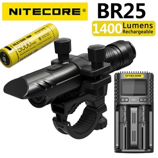 Nitecore BR25 1400 Lumens ไฟสะท้อนแสง อเนกประสงค์ แบบพกพา พร้อมแบตเตอรี่ NL2150R สําหรับล้อหน้ารถจักรยาน