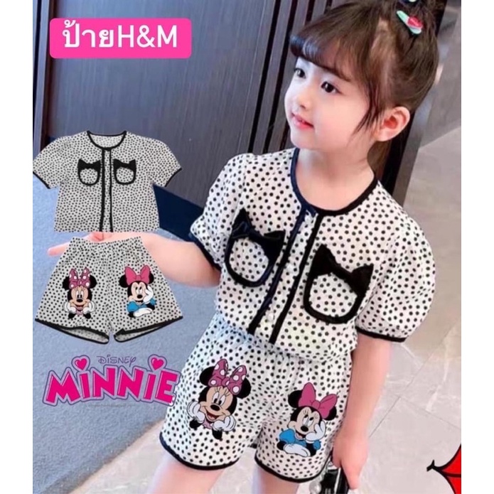 Babyhug 100% Cotton Three Fourth Sleeves Minnie Mouse Printed Frock - Lilac main image 1