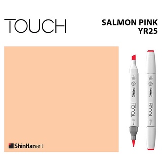 TOUCH TWIN BRUSH MARKER YR25 (SALMON PINK) / มาร์คเกอร์หัวพู่กัน-หัวตัดขนาดกลาง รหัส YR25 (SALMON PINK)