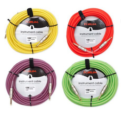 Kirlin สายแจ็คกีตาร์ 6 เมตร เรืองแสงได้ หัวงอชุบทอง อย่างดี รุ่น IM202-6M + แถมฟรีตัวรัดสาย