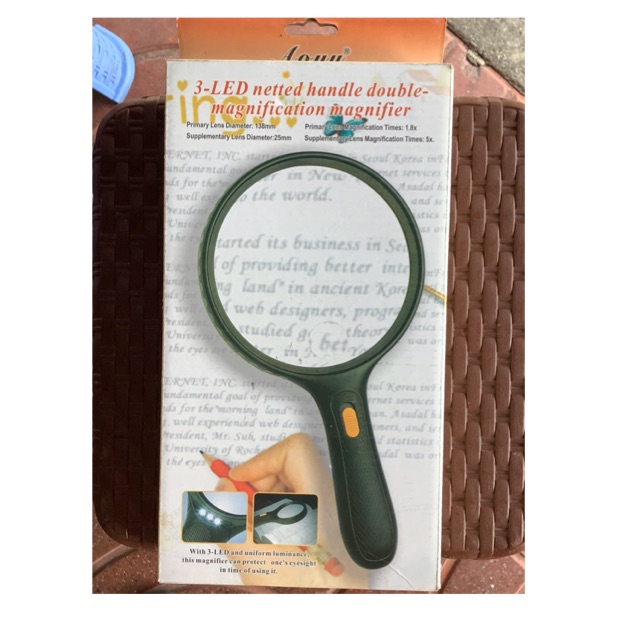 แว่นขยาย รุ่น 3LED netted handle double magnification magnifier Shopee Thailand