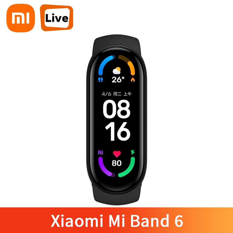Multi-language Xiaomi Mi Band 6 Smart Bracelet 1.56"AMOLED Screen miBand 6 Heart Rate Fitness Traker