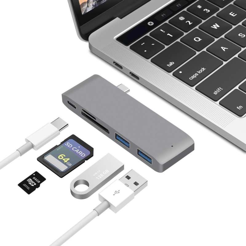 USB Type C Hub USB C 5 in 1 Combo Hub with Charging Port USB 3.0 for Macbook 12 Inch 13 Inch Card Re