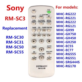 Rm-sc3 ใหม่ รีโมตคอนโทรล สําหรับระบบเสียงไฮไฟ RM-SC30 RM-SC31RM-SC50 RM-SC55 SONY CD MHC-RG222 MHC-RG221 MHC-RG222 MHC-RG121