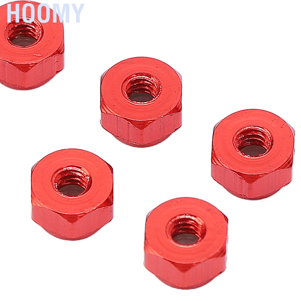 Flanged Nylon Lock Nuts – 8-Pack, M2 Aluminium Alloy, Self-Locking, For Axial SCX24 1/24 RC Cars (Red)