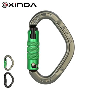 คาราบิเนอร์ ครึ่งทรงกลม 22KN Triple lock มาตรฐาน CE UIAA Xinda A-3105TNS