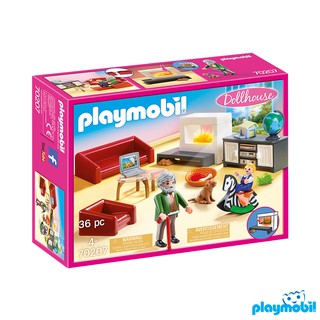 Playmobil 70207  Dollhouse Comfortable Living Room แอ็คชั่นฟิกเกอร์  ดอลล์เฮ้าส์ ห้องนั่งเล่นพร้อมเตาผิง