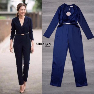 Miralyn Brand®: Jumpsuit ชุดขายาวมาพร้อมเข็มขัดที่จับแม๊ทกับชุด