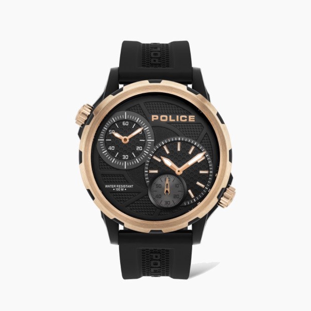 (ของแท้ประกันช้อป) POLICE นาฬิกาข้อมือผู้ชาย Multifunction QUITO watch รุ่น PL-16019JPBR/02P สีดำ นาฬิกาข้อมือ