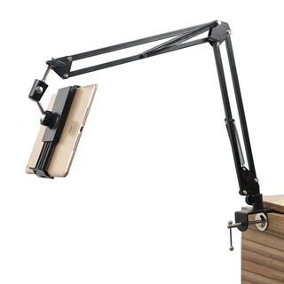 ไมโครโฟน cantilever bracket ข้างเตียง dual-use อุปกรณ์เสริมอลูมิเนียมโลหะทั้งหมด I-beam คลิปโคมไฟตั้งโต๊ะฐานคลิปคงที่