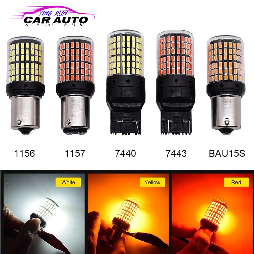 2pcs 3014 144smd Canbus S25 1156 P21W BA15S LED BAY15D BAU15S PY21W T20 LED 7440 7443 W21W 1157 W21/