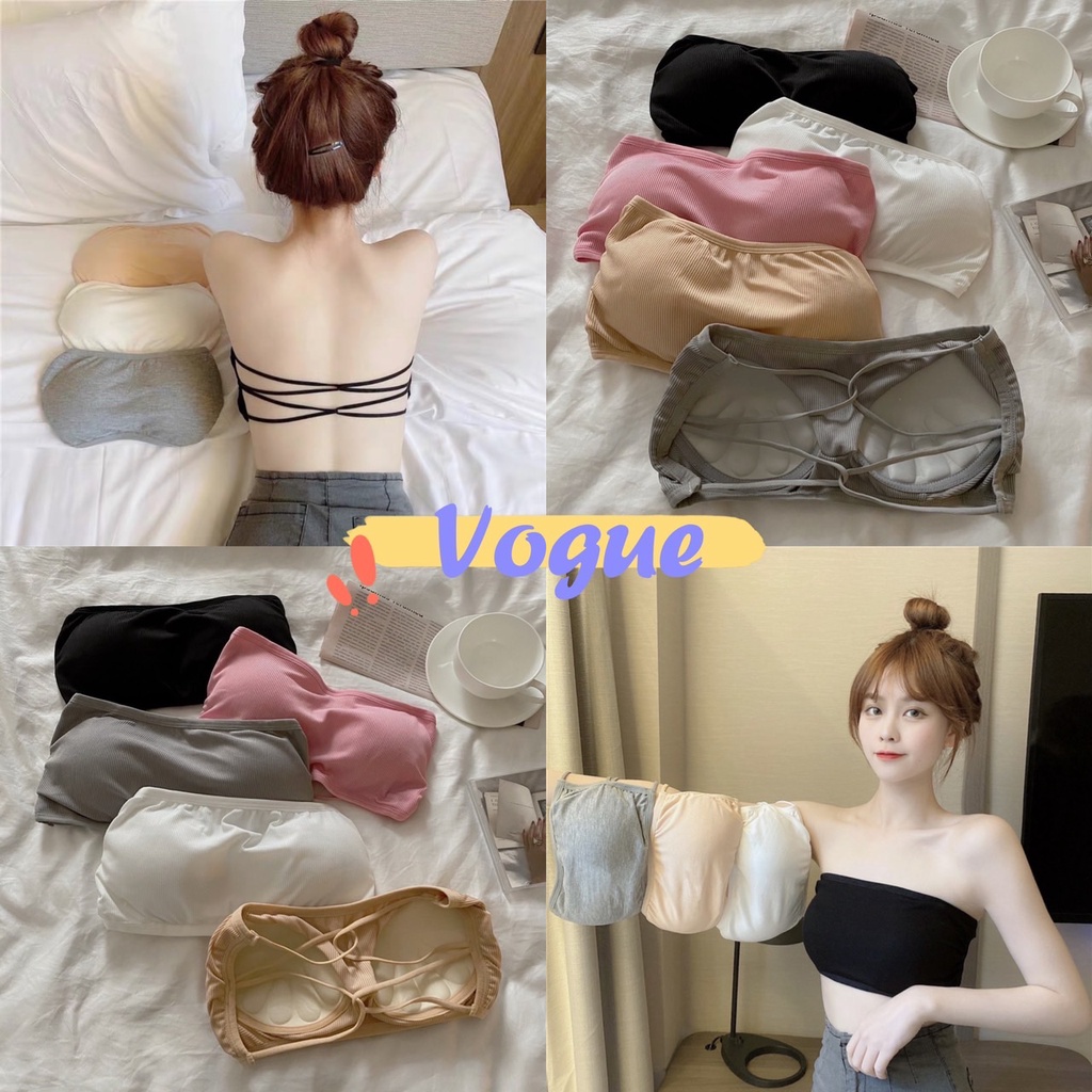 Vogue​🌟​พร้อมส่ง​🌟 เกาะอก มีฟองน้ำ เว้าด้านหลังสุดเซ็กซี่ (WL-5) -H