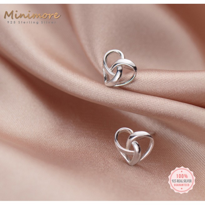 [SE126]🌟ต่างหูเงินแท้ 92.5%🌟เกลียวเงินผิวเงา สุด chic  สไตน์มินิมอล เหมาะกับคนแพ้ง่าย 925