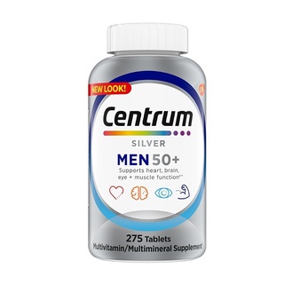 Centrum Silver Men 275 tablets 50+ Multivitamin Minerals แร่ธาตุ วิตามินหลายชนิด ชายวัยกลางคนและผู้สูงอายุ