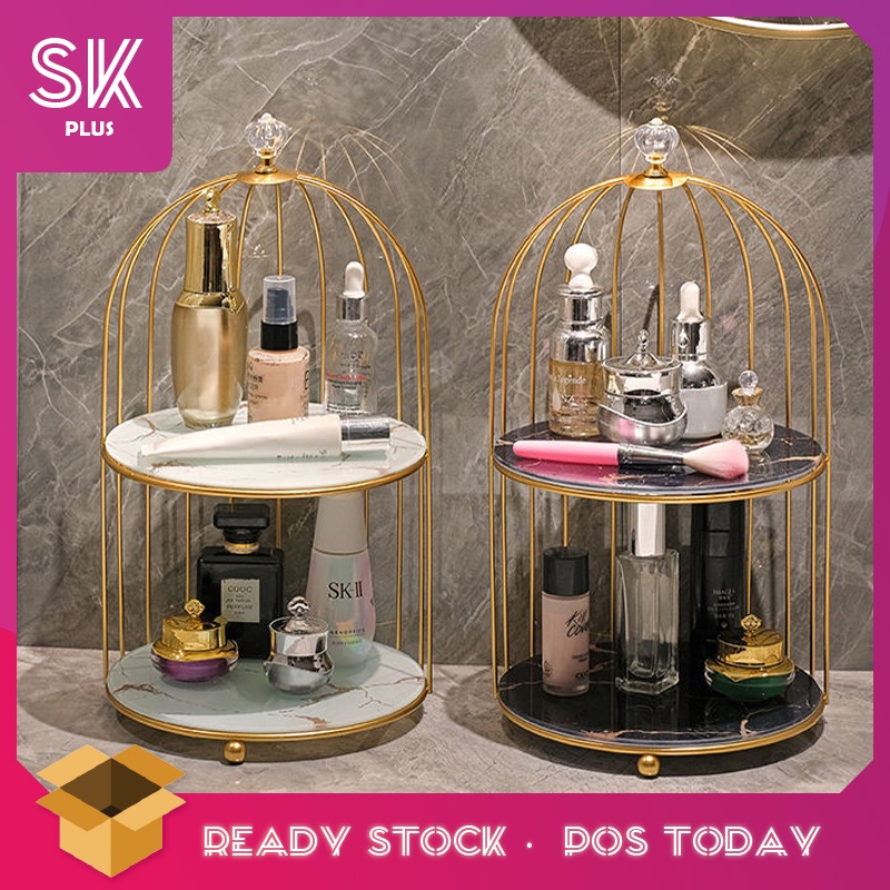 SKPLUS ห้องน้ําเครื่องสําอางหรูหราชั้นวางชั้นเก็บประหยัดพื้นที่เครื่องสําอางที่ทันสมัยรายการออแกไนเซ