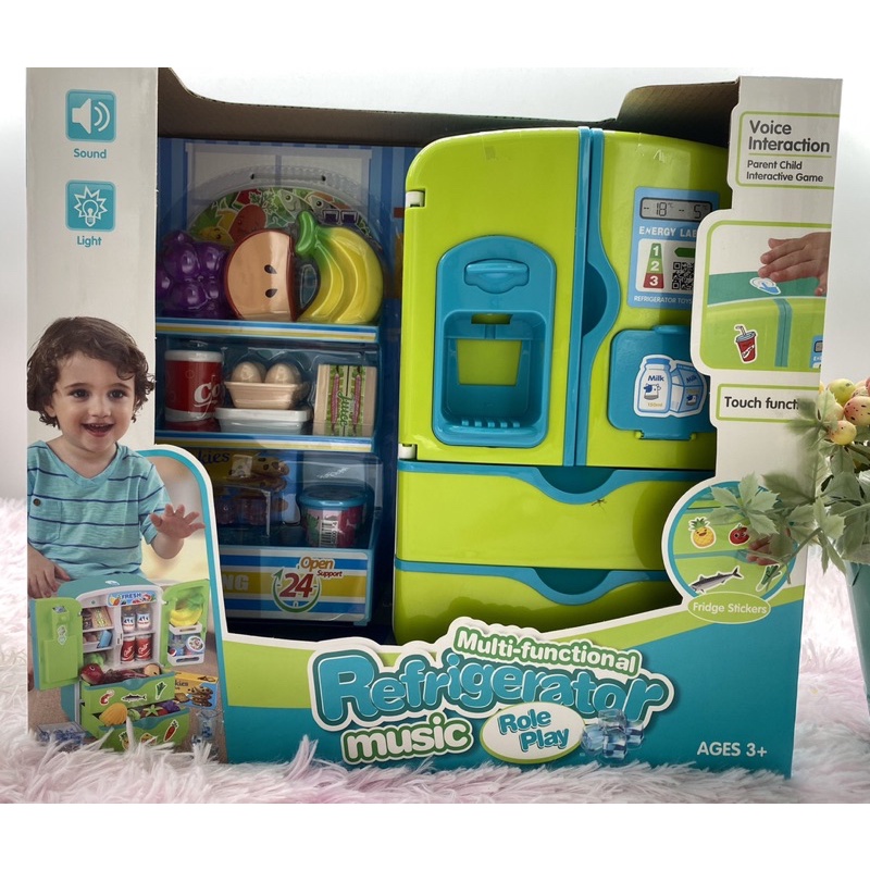 ของเล่น ตู้เย็นเด็กเล่น Refrigerator ตู้เย็นเด็กเล่นอัตโนมัติ ของเล่นเสริมพัฒนาการ ของขวัญ