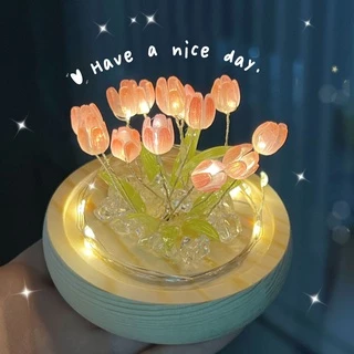 ดอกไม้อมตะ DIY ทิวลิป สวยงาม ไฟกลางคืน ตกแต่งห้อง ของขวัญวันเกิด