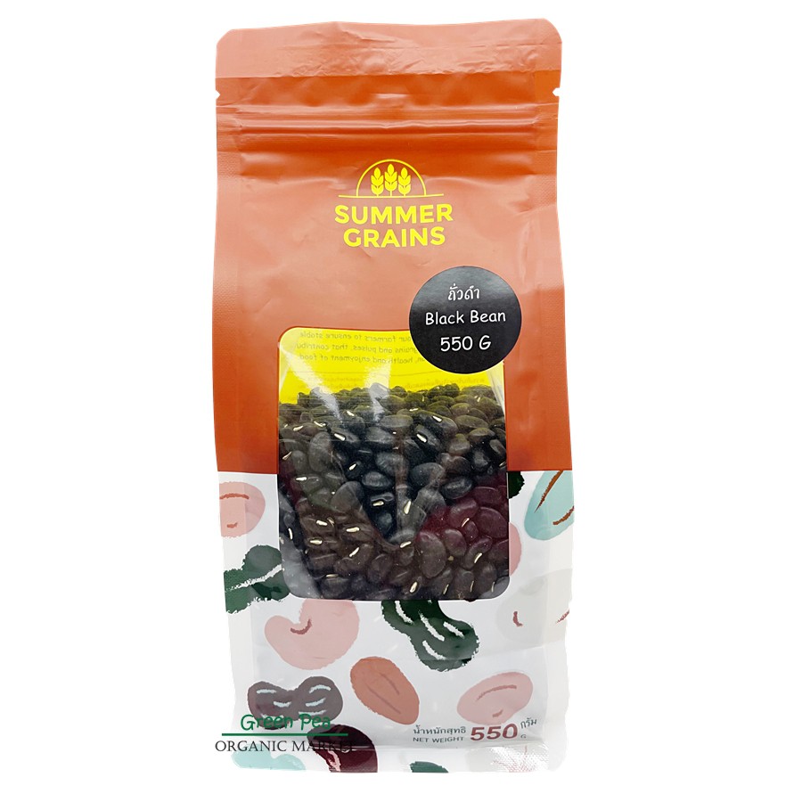Summer Grains ถั่วดำ 500g. เมล็ดถั่วดำ Black bean NON-GMO