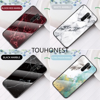 เคส Xiaomi Redmi 9 Prime เคส Redmi 9A 9T เคส Redmi 9 Power Case Redmi 7 7A Case Redmi 8 8A Case Redmi S2 Marble Grain Hard Tempered Glass Protective Back Cover Case ลายหินอ่อน กระจกนิรภัย แบบแข็ง เคสป้องกันด้านหลัง