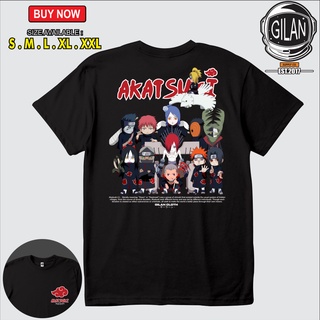 เสื้อยืด พิมพ์ลายการ์ตูนอนิเมะนารูโตะ AKATSUKI CHIBI