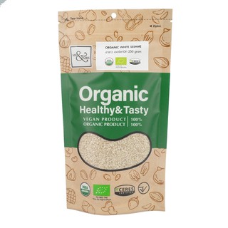 งาขาว ออร์แกนิค ตรามิสเตอร์แอนด์มิสซีส 250 กรัม/Organic White Sesame (Mr.&amp;Mrs.Brand) 250 g