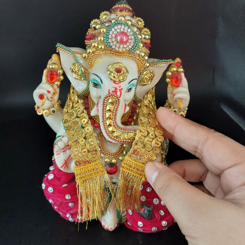 ผ้าคลองค์องค์พระพิฆเนศ กว้าง 2.5cm ยาว 30 cm เลื่อมทองสวยมาก