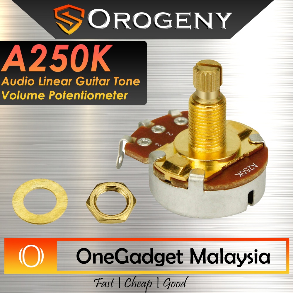 Orogyy Gold A250K B250K A500K B500K Audio Linear Guitar Tone Volume 250K / 500K Pot Potentiometer